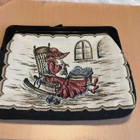 Woman’s Work Knitting Tapestry Kiss-lock Closure Clutch Wallet Faizah-10 Style - Picture 5 of 11